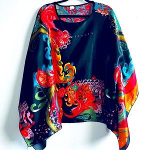 Black Elegant silk one size blouse.